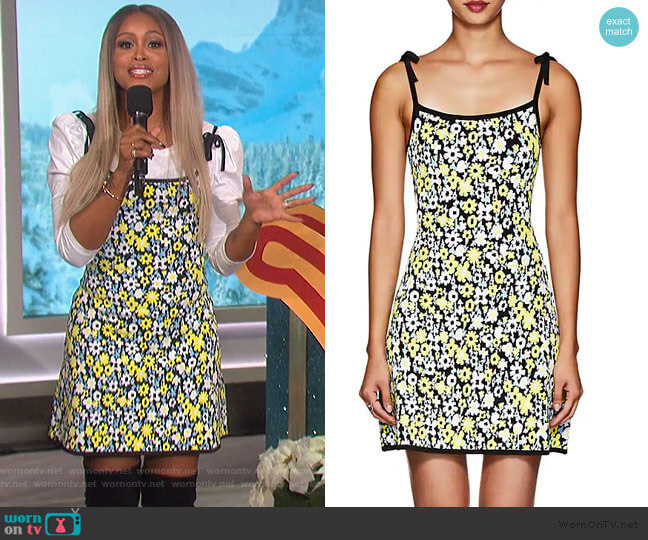 JoosTricot Floral Compact Knit Minidress worn by Eve on The Talk