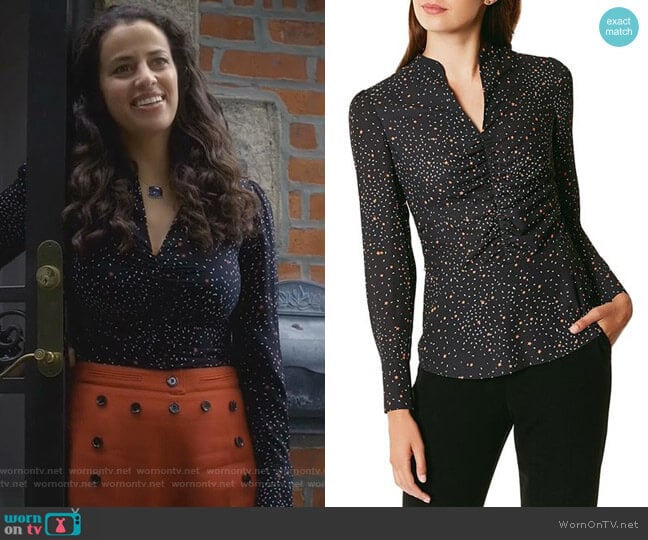 Karen Millen Ruched Star Print Top worn by Grace Stone (Athena Karkanis) on Manifest