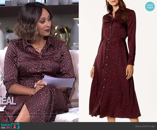 Karen Millen Leopard Print Maxi Dress worn by Tamera Mowry on The Real