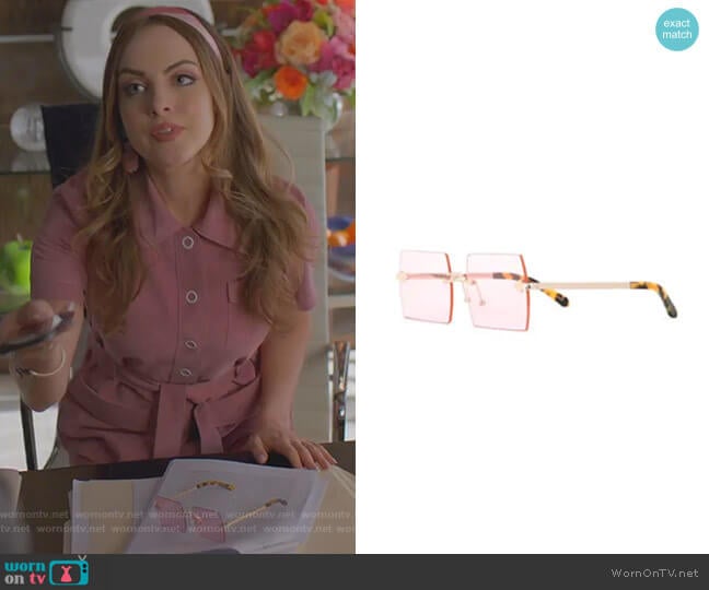 Karen Walker The Bird Sunglasses worn by Fallon Carrington (Elizabeth Gillies) on Dynasty
