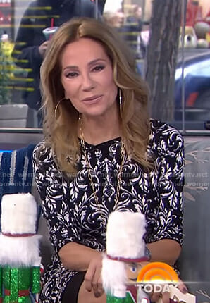 Kathie’s black floral dress on Today