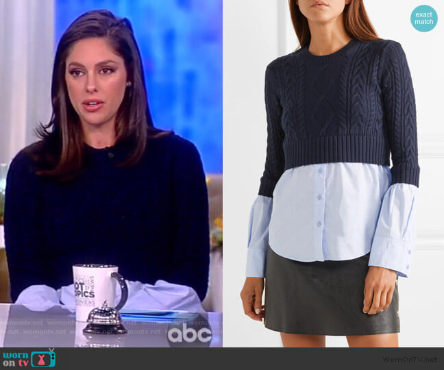 Kenzo Layered Cable-Knit Sweater worn by Abby Huntsman on The View