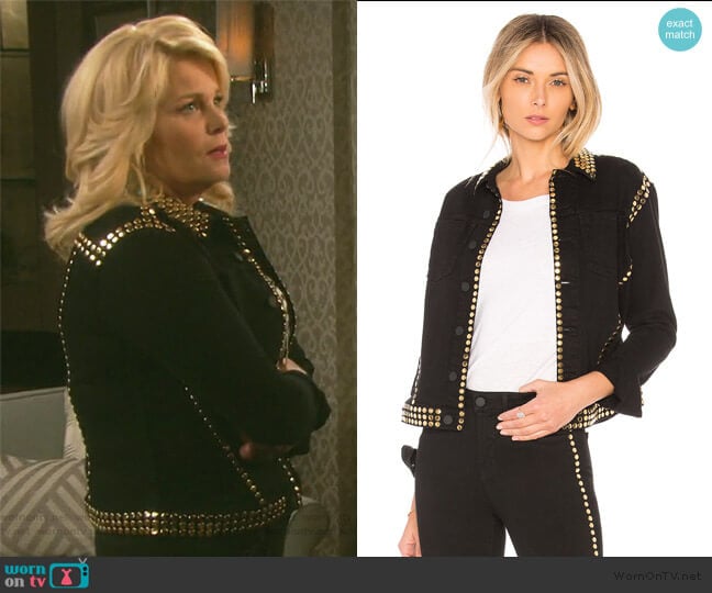 L'Agence Celine Studded Jacket worn by Bonnie Lockhart (Judi Evans) on Days of our Lives