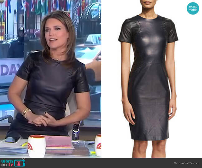 Prabal Gurung Leather Short Sleeve Dress worn by Savannah Guthrie on Today