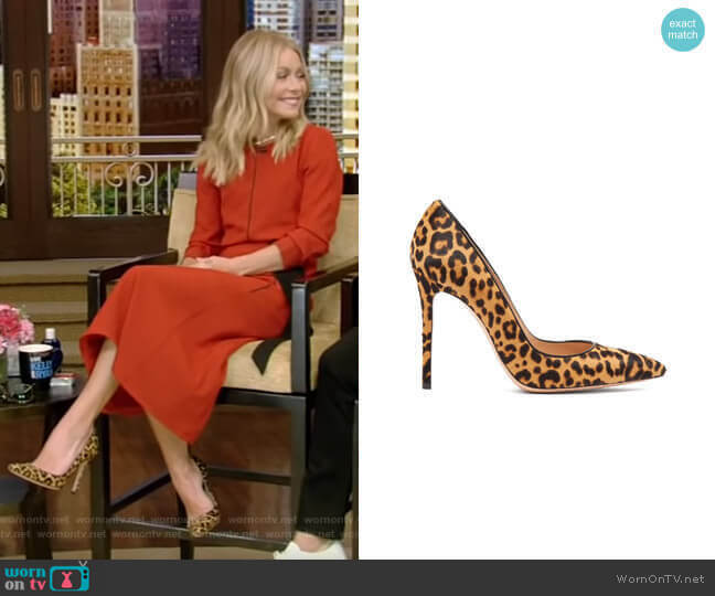 Gianvito Rossi Leopard-Print Pumps worn by Kelly Ripa on Live with Kelly and Mark
