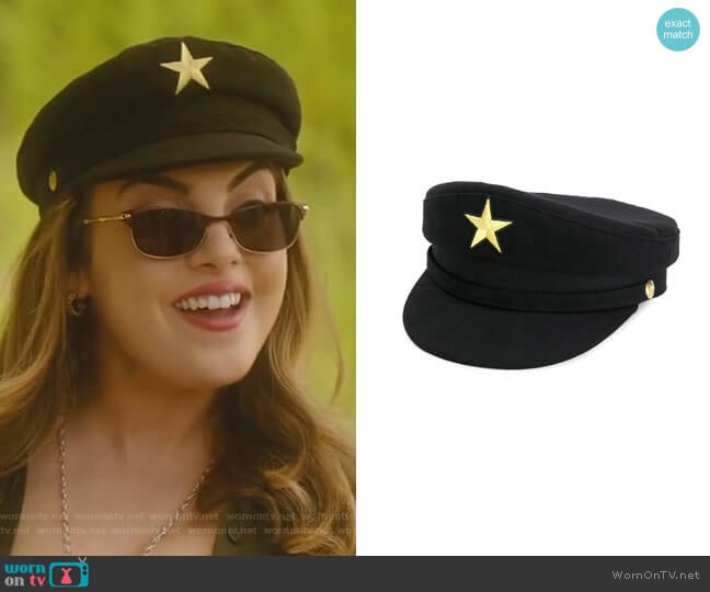 Manokhi Star Military Hat worn by Fallon Carrington (Elizabeth Gillies) on Dynasty