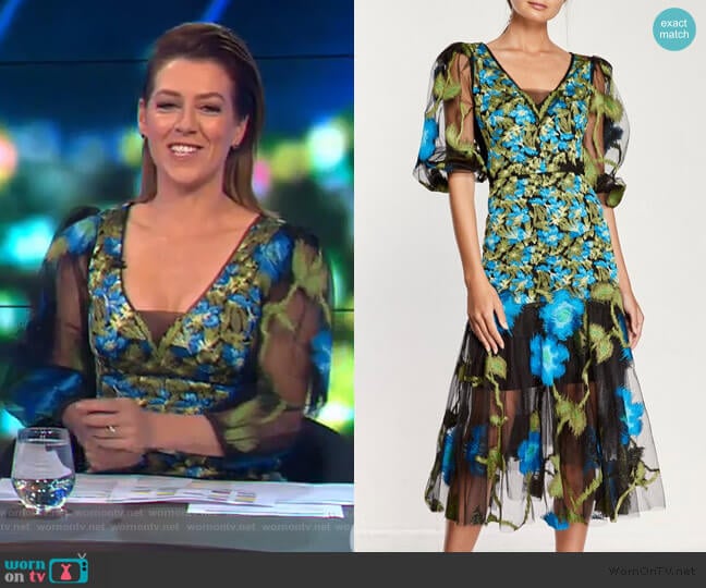 Moss & Spy Luella Dress worn by Gorgi Coghlan on The Project