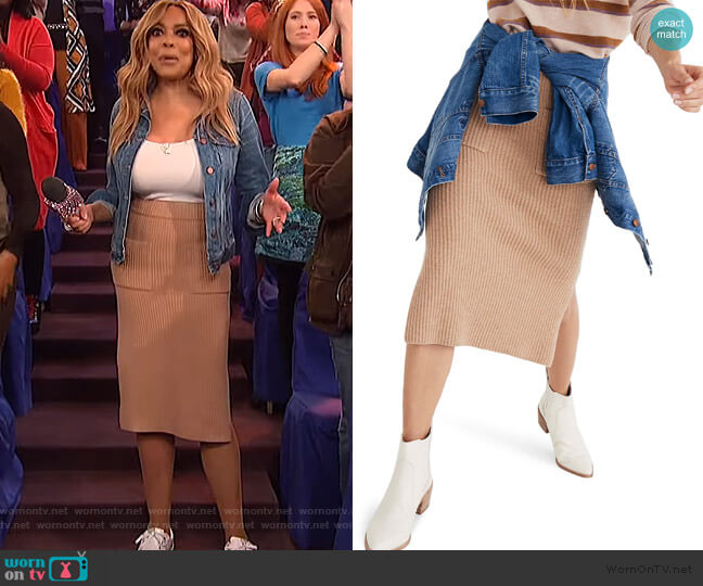 Madewell Patch Pocket Sweater Skirt worn by Wendy Williams on The Wendy Williams Show