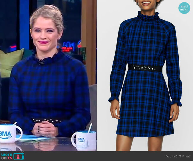 Maje Rivine Dress worn by Sara Haines on Good Morning America
