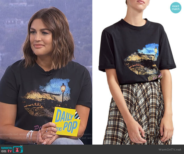 Maje Tara Tee worn by Carissa Loethen Culiner on E! News