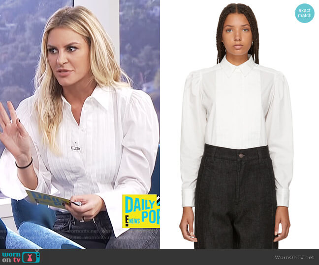 Marc Jacobs White Topstitched Shirt worn by Morgan Stewart on E! News