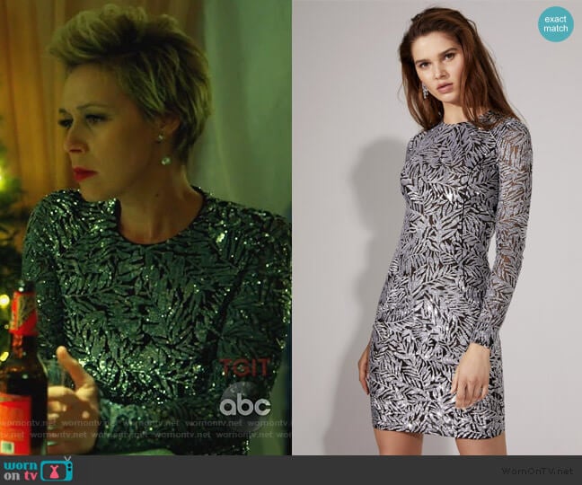 Michael Kors Palmetto Paillette Sheath Dress worn by Bonnie Winterbottom (Liza Weil) on How to Get Away with Murder