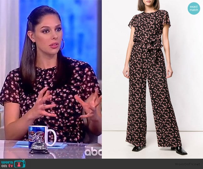 MICHAEL Michael Kors Floral Print Jumpsuit worn by Abby Huntsman on The View