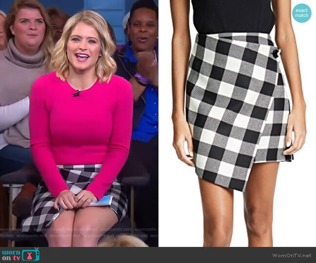 Milly Buffalo Wrap Skirt worn by Sara Haines on Good Morning America