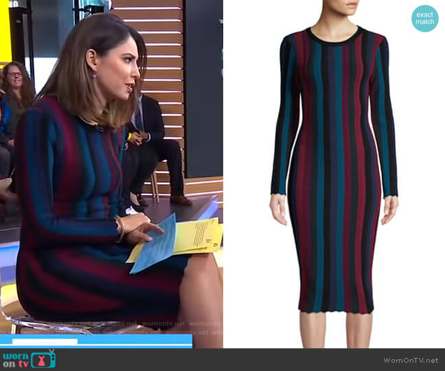 Milly Stripe Bodycon Dress worn by Cecilia Vega on Good Morning America