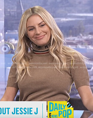 Morgan’s beige N°21 turtleneck sweater on E! News Daily Pop