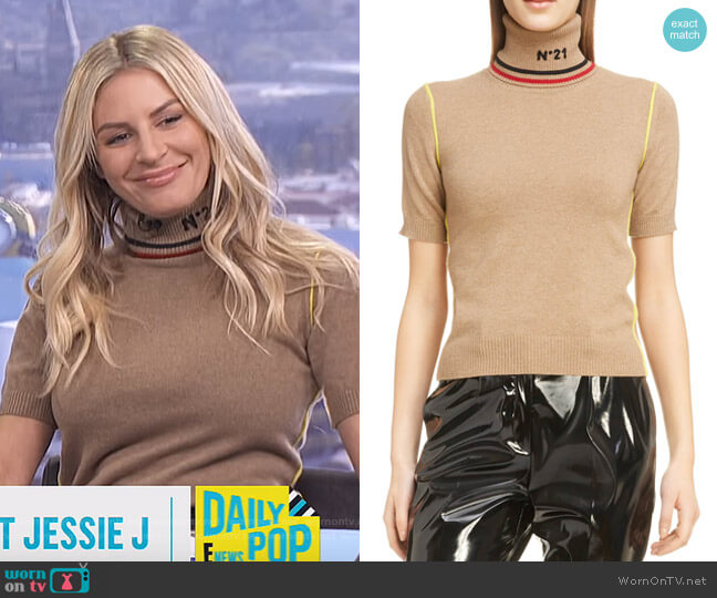 Nº21 Nº21 Logo Turtleneck Wool Sweater worn by Morgan Stewart on E! News