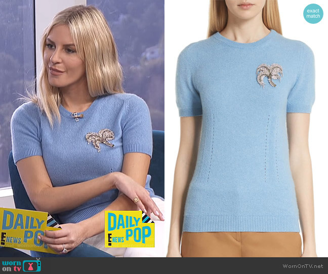 N°21 Embellished Cashmere Sweater worn by Morgan Stewart on E! News