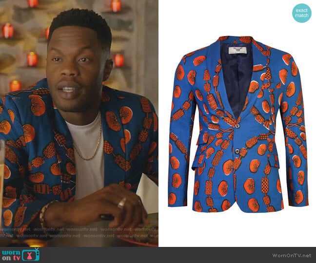 Ohema Ohene Joshua Blazer-Love Chain worn by Jeff Colby (Sam Adegoke) on Dynasty