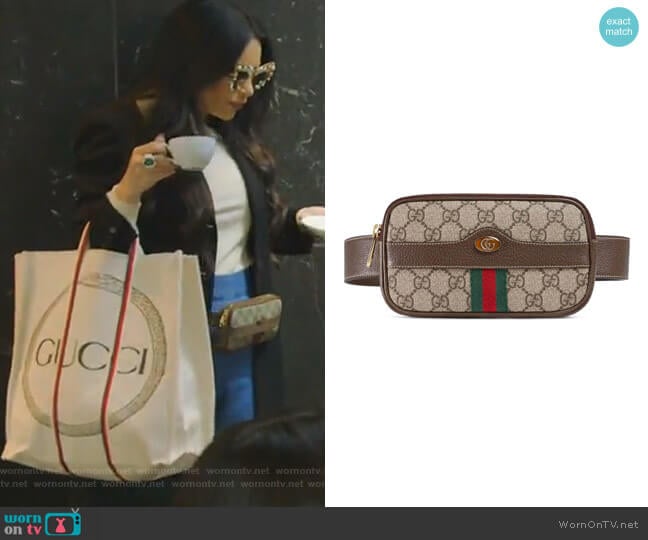 Gucci Ophidia GG Supreme Small Canvas Belt Bag worn by LeeAnne Locken on The Real Housewives of Dallas