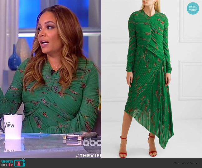 Preen By Thornton Bregazzi Teresa Micro Pleat Floral Print Dress worn by Sunny Hostin on The View
