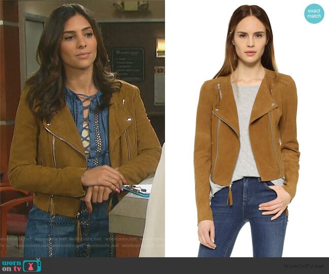 Paige Tiana Suede Jacket worn by Gabi Hernandez (Camila Banus) on Days of our Lives