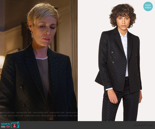 PS Paul Smith Polka Dot Jacquard Double-Breasted Blazer worn by Bonnie Winterbottom (Liza Weil) on How to Get Away with Murder
