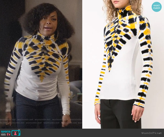 Proenza Schouler Long Sleeve Tie Dye Turtleneck Top worn by Cookie Lyon (Taraji P. Henson) on Empire