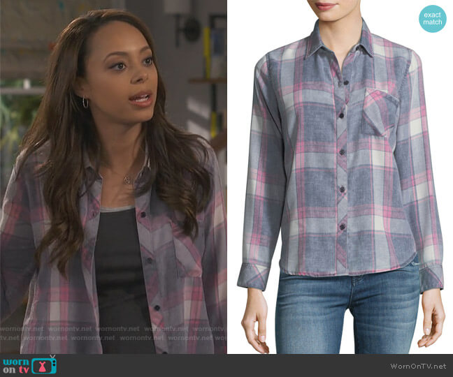 Rails Hunter Shirt in Storm Pink Cloud worn by Claire (Amber Stevens West) on Happy Together