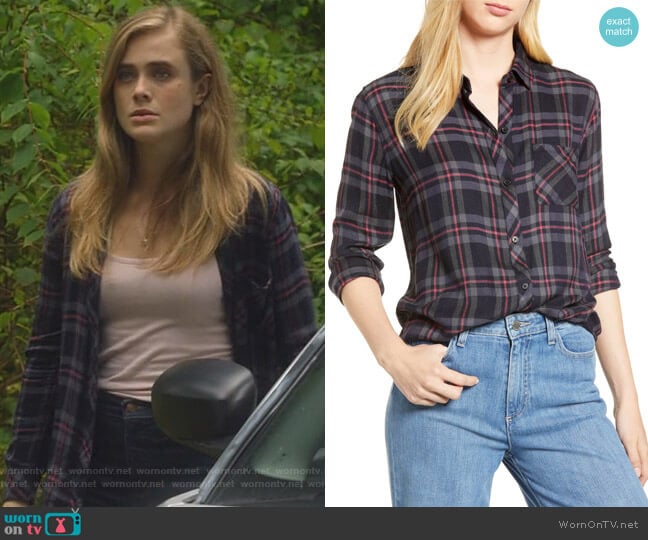 Rails Hunter Plaid Shirt in Coal Grey Rose worn by Michaela Stone (Melissa Roxburgh) on Manifest