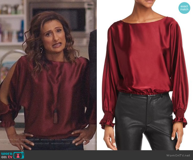 Ramy Brook Adena Top worn by Emet Kamala-Sweetzer (Sarayu Blue) on I Feel Bad