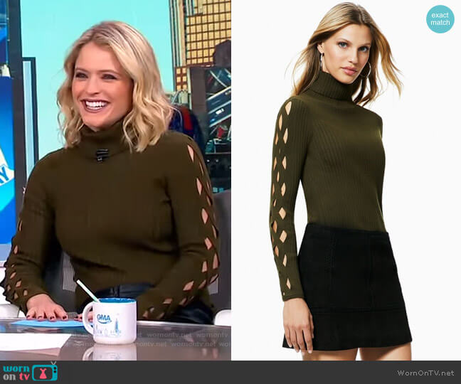 Ramy Brook Kimila Sweater worn by Sara Haines on Good Morning America
