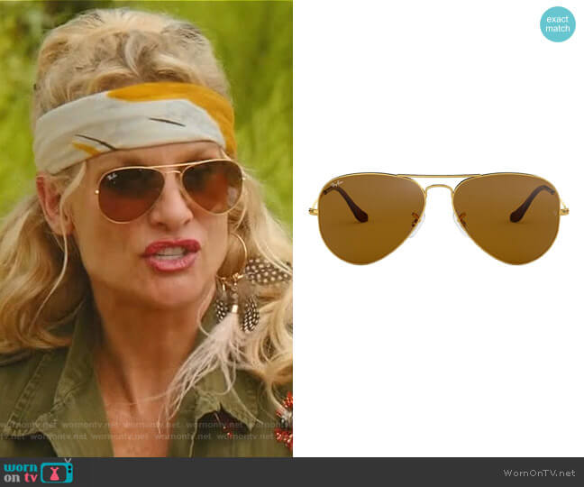 Ray-Ban Aviator Sunglasses worn by Alexis Carrington (Elaine Hendrix) on Dynasty