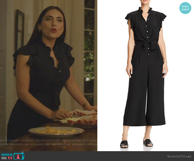 Rebecca Taylor Silk Jacquard Heart Jumpsuit worn by Cristal Jennings (Daniella Alonso) on Dynasty