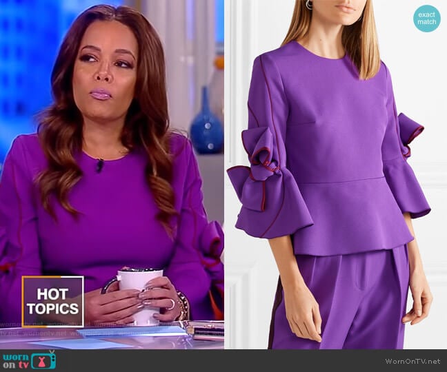 Roksanda Ricciarini bow-embellished Blouse worn by Sunny Hostin on The View
