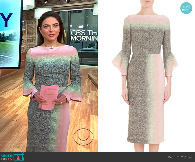 Roland Mouret Goodwin Dress worn by Bianna Golodryga on CBS Mornings