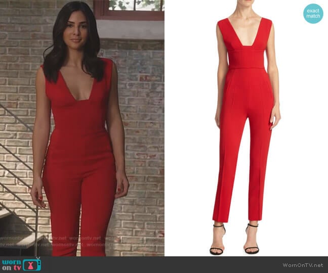 Roland Mouret Lowle Plunging Jumpsuit worn by Nina (Camila Banus) on Star