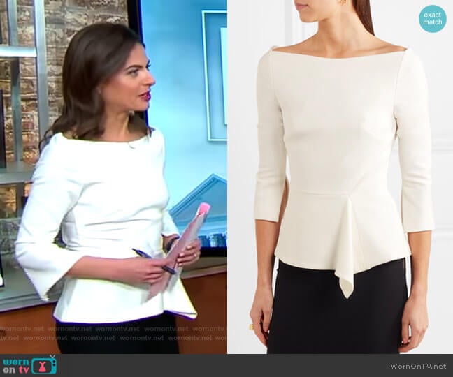 Roland Mouret Millom Top worn by Bianna Golodryga on CBS Mornings