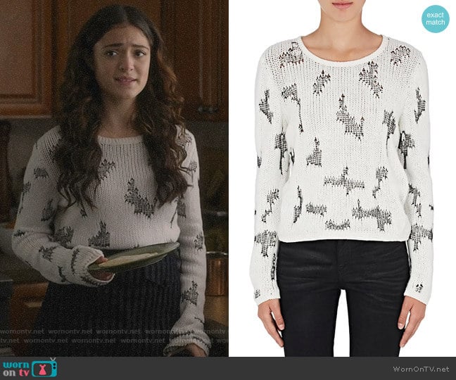 Saint Laurent Stitch-Inset Cashmere Sweater worn by Olive Stone (Luna Blaise) on Manifest