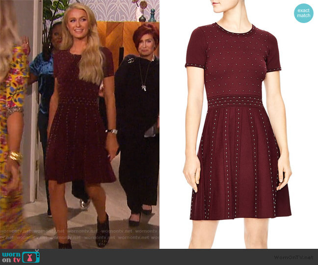 Sandro Montaigne Studded Knit Dress