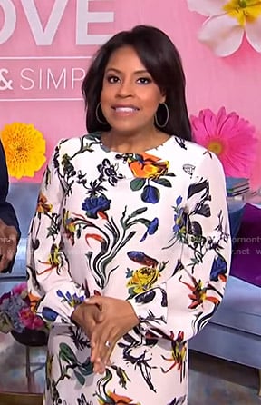 Sheinelle’s white floral mini dress on Today