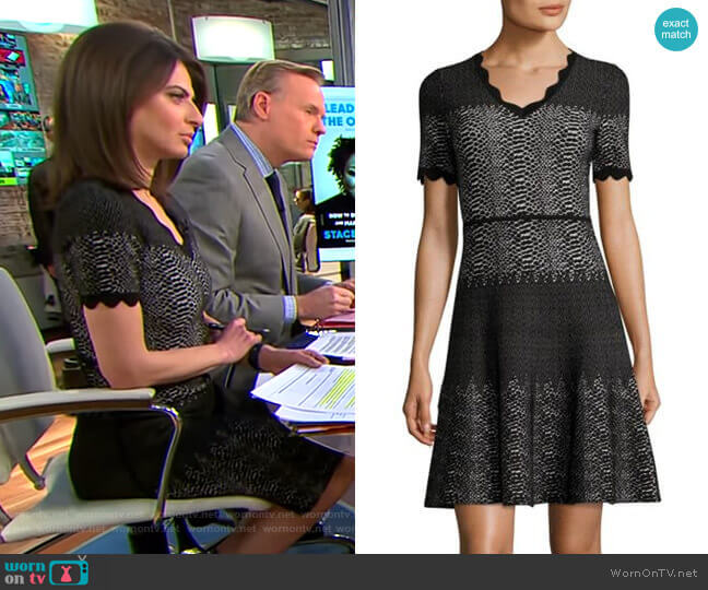 Yigal Azrouël Snakeskin-Print Wool Dress worn by Bianna Golodryga on CBS Mornings