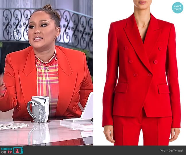 Stella McCartney Japanese Tailoring Double-Breasted Blazer worn by Adrienne Houghton on The Real