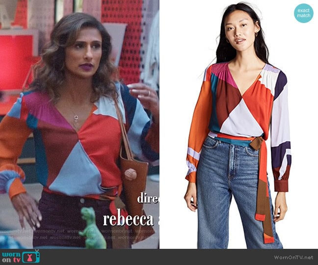 Tanya Taylor Klara Top worn by Emet Kamala-Sweetzer (Sarayu Blue) on I Feel Bad