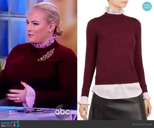 Ted Baker Kaarina Layered-Look Sweater worn by Meghan McCain on The View