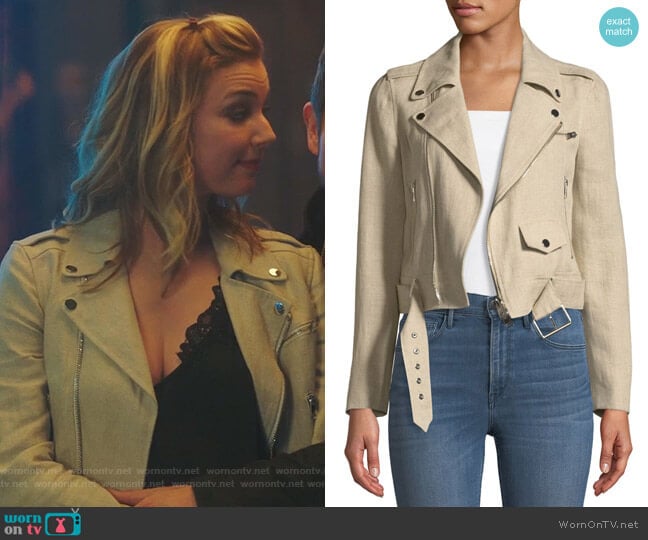 Theory Shrunken Moto Jacket worn by Nicolette Nevin (Emily VanCamp) on The Resident