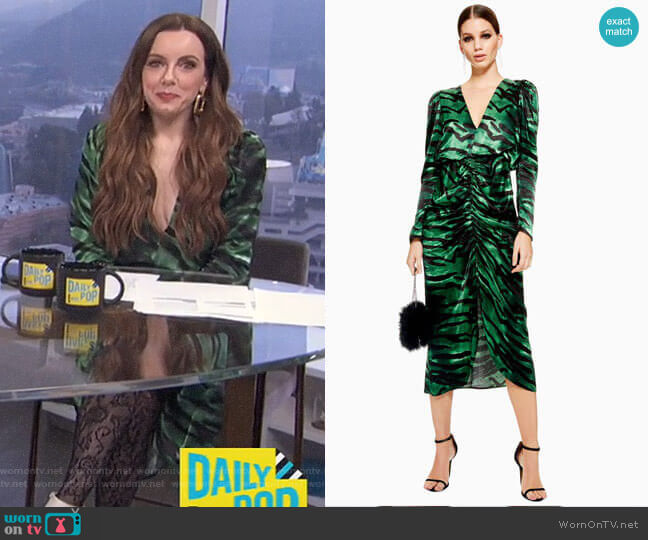 Topshop Zebra Ruched Dress worn by Melanie Bromley on E! News