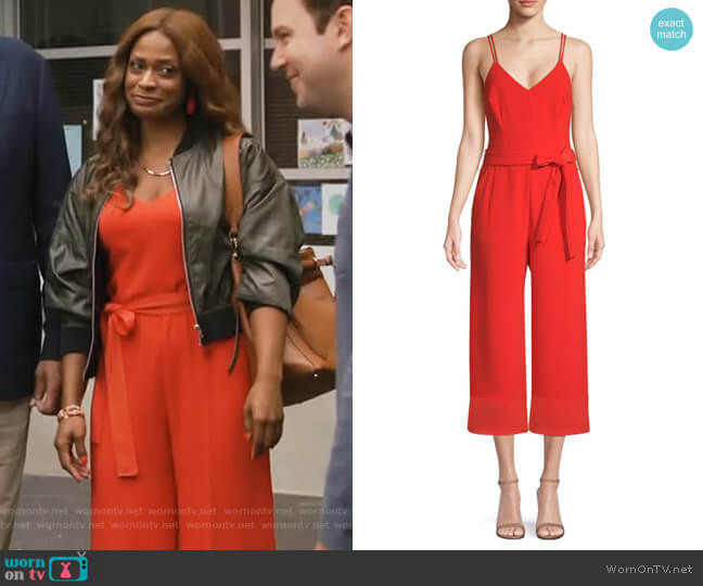 Trina Turk California Dreaming Cloud Jumpsuit worn by Poppy (Kimrie Lewis) on Single Parents