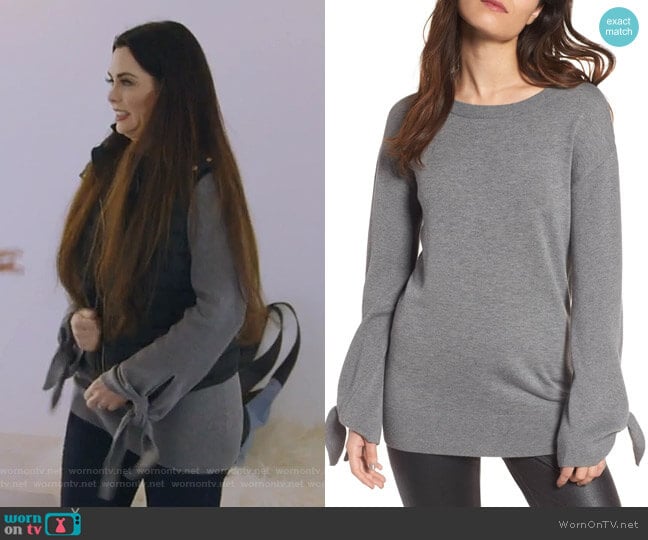 Trouve Tie Sleeve Sweater worn by D’Andra Simmons on The Real Housewives of Dallas