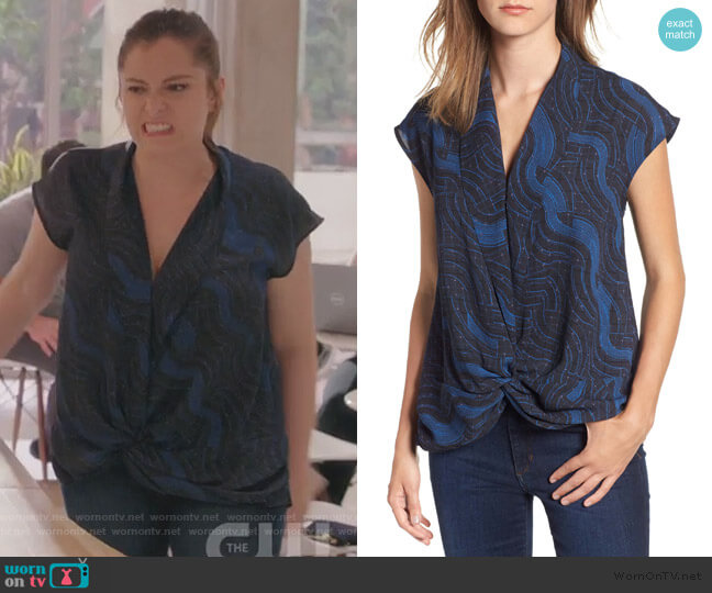 Trouve Twist Front Knot Top worn by Rebecca Bunch (Rachel Bloom) on Crazy Ex-Girlfriend